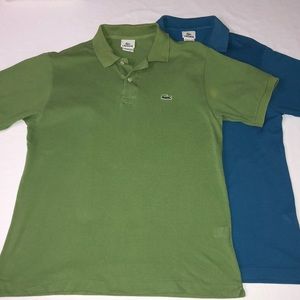 Two Lacoste Polos- One Green and One Blue